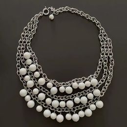 23ss New RAF SIMONS Black and White Pearl Necklace Men's and Women's Fashion Necklace Hip Hop Accessories Holiday Gift