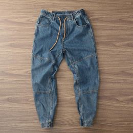 Men's Jeans Autumn And Winter Pure Cotton Elastic Skinny For Men Vintage Casual Washed Worn Loose-Fit Pants