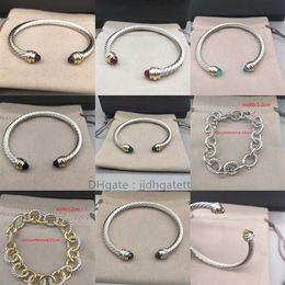 Head Platinum Trend Round designer Bangle Bracelet Women Fashion Versatile Plated Two-color Hemp ed Wire Jewelry 5MM luxury b232N