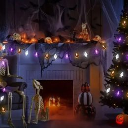 1pc Waterproof 3D Pumpkin Bat Ghost Battery Operated String Lights, 8 Lighting Modes, Timing, Remote Control, Window Indoor Outdoor Halloween Party Decoration Lights