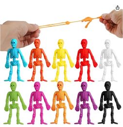 Halloween Stretchy Skeletons Toy Sticky Stretchable Slimy Gooey Textu Toy for Stress Anxiety Relief Sensory Gel Toy Party Favour Filler Small Toys Classroom Prizes