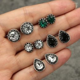 Dangle Earrings Women Jewelry Geometry 5 Pairs And 4 Of Ladies Retro Turquoise Jewel Combination Set