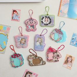 Frames Kawaii Pocard Holder Acrylic Kpop Idol Picture Protector Mini Keychain Bag Card Pendant Student Stationery Supplies