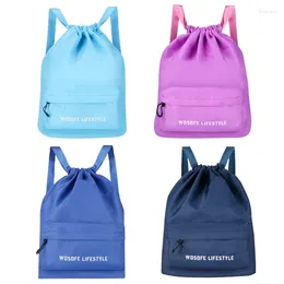 Outdoor Bags Nylon Gym Bag Drawstring Backpack Sports Sackpack Lightweight String For Shopping Swimming Yoga Easy To Use