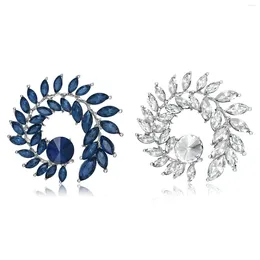 Brooches Sparkling Rhinestone Brooch Pin Olive Branch Leaf Jewellery With Crystal For Men And Woman Banquet Decorations