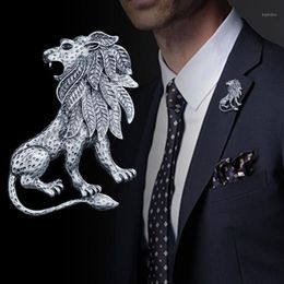 i-Remiel Antique Animal Lion Brooch Pin Men's Suit Shirt Collar Accessories Lapel Badge Pins and Brooches Wedding Dress1267B