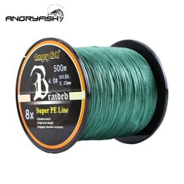Braid Line Angryfish Wholesale 500 Metres 8X Braided Fishing Line 8 Colours Super Strong PE Line 231016