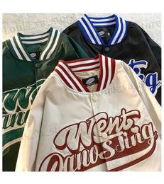 Men's Jackets Men Bomber Jacket Oversized Letter Printed Baseball Uniform Racing Coat Hip-hop Street Style Jackets Unisex Autumn Summer 2022 T231016