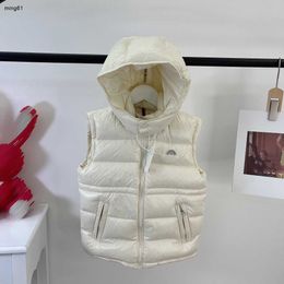 brand kids Down vest high quality Hooded Waistcoat for boys girls goose down baby Outwear Size 110-160 CM Autumn warmth sleeveless Jacket Sep15