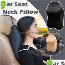 Memory Foam Neck Pillow Car Comfortable Seat Supports Lumbar Backrest Headrest Cushion Pads For Pain Relief Drop Delivery