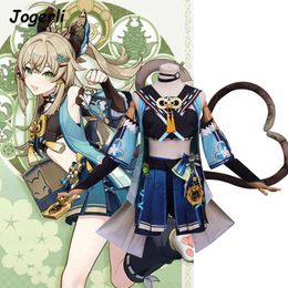 Jogerli Genshin Impact Kirara Cosplay Costumes New Character Cat Upon the Eaves Game Roleplay Suit Wig Anime Cloth Women Outfits