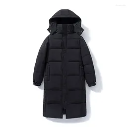 Women's Trench Coats Straight Solid Puffer Jackets For Women Hooded Winter Long Size Coat Black Female Parkas Korean Style Clothing