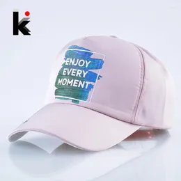 Ball Caps Arrival Print Baseball Cap Men And Women Spring Autumn Snapback Hip Hop Hats Fashion Streetwear Kpop Gorras Casual Pink Bone