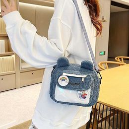 classy Evening Bags Cute Little Bear Bag Female Cross Ins Autumn Winter Versatile Cartoon Plush Girl Student Shoulder