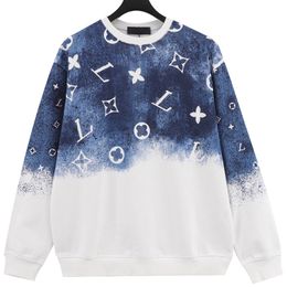 High Version New Vintage Starry Sky Gradient Round Neck Sweater Casual Versatile Slim Fitting Pure Cotton Top For Both Men And Women