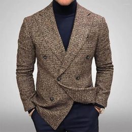 Men's Suits Stylish Men Casual Blazer Male British Style Thick Suit Coat Lapel Autumn Winter For Daily Wear