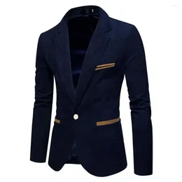 Men's Suits Mens Suit Coat Long Sleeves Single Button Cardigan Slim Fit Lapel Contrast Colour Formal Business Jacket Wedding