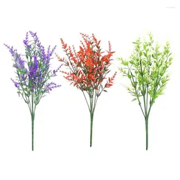 Decorative Flowers Artificial Lavender 10 Bundles Outdoors Plastic Wedding Grain Christmas Fake Plant For Party Decor