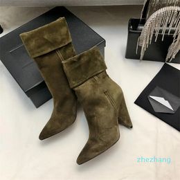 2023-8cm pointy tapered heel boots popular in autumn and winter medium pipe daily thin short boots