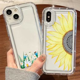 Cell Phone Cases Sunflower Phone Case for iPhone 14 13 12 11 ProMax XR XS Max 7 8 SE 2022 Transparent Soft Silicone Cover Coque Shell FundaL2310/16