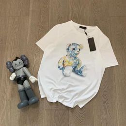 Designer Mens T Shirts Summer Tops Tees Fashion Style Bear Pattern Printed Short Sleeves Unisex Street Wears Man Tshirts Size S-4X283n