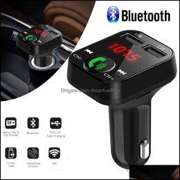 Bluetooth Car Kit Car Kit Hands Wireless Bluetooth Fm Transmitter Lcd Mp3 Player Usb Charger 2.1A Accessories Automobiles Motorcycles Dhyuv