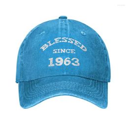 Ball Caps Personalized Cotton Blessed Since 1963 Baseball Cap Sun Protection Men Women's 60 Years Old Gifts 60th Birthday Dad Hat Summer