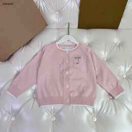 luxury cardigan for girl lovely pink kids sweater Size 100-150 CM Mesh hollowed out design baby Knitted Jacket Oct15