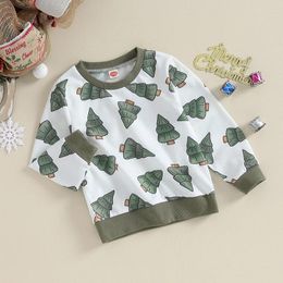 Clothing Sets Winkinlin Kids Boy Girl Christmas Sweatshirt Tree Print Pullovers Tops Long-Sleeved O-neck Shirt Loose Warm