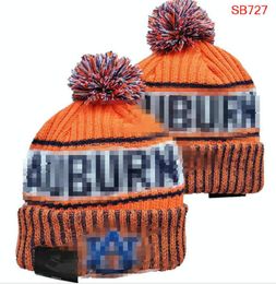 Men's Caps NCAA Hats All 32 Teams Knitted Cuffed Pom Alabama Auburn Tigers Beanies Striped Sideline Wool Warm USA College Sport Knit hat Hockey Beanie Cap For Women's a