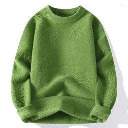 Men's Sweaters Autumn And Winter Round Neck Sweater Casual Knitwear Fruit Green Brown Fashion Outerwear Top