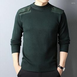 Men's Sweaters 2023 Workwear Sweater Long-sleeved Cold-proof Olive Green Winter Outdoor Warm Woollen Base Layer