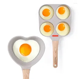 Pans Kitchen Love Egg Frying Pan Burger Home Four-hole Fried Less Oil Non-stick Heart-shaped Breakfast Pancake
