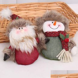 Christmas Decorations Proportion Window Display Scene Layout Hanging Accessories Cloth Puppets Elderly People Snowmen Foreign Drop D Dhyiw