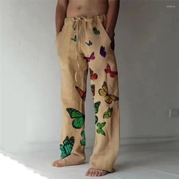 Men's Pants Butterfly Insect Print Pattern Men Loose Trousers Outside A Hip Hop Fitness Casual Style XS-8XL