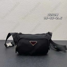 Fashion bag recycled nylon designer crossbody bag leather shaped chest bag waist bag modern style unisex shoulder bag