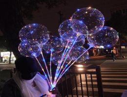 Luminous LED Balloon Transparent Coloured Flashing Lighting Balloons With 70cm Pole Wedding Party Decorations Holiday Supply a425244810