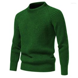 Men's Vests Autumn And Winter High-quality Round Neck Striped Jacquard Design Soft Long Sleeved Sweater