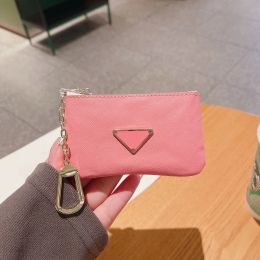 Classic Like P Keychains Luxury Designer The Same Style Card Bag Mens And Womens Mini Metal Inverted Triangle Big Brand Coin Purse Gift EE