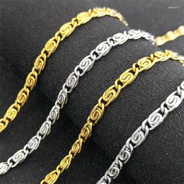 Chains Luxury Stainless Steel Paperclip Shape Link Chain Necklace For Women Men Gold Silver Colour Creative Hip Hop Choker Jewellery Colar
