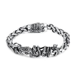 Chain 8mm Men's Hiphop 20CM Stainless Steel Magnetic Buckle Snake Link Bracelet 231016