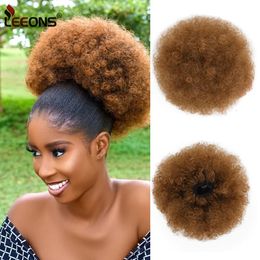 Synthetic Wigs Afro Puff 10Inch Large tail Bun Hairpiece Drawstring For Black Women 231013