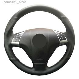 Steering Wheel Covers Customised Original DIY Car Steering Wheel Cover For Fiat Bravo Doblo Opel Combo Grande Punto Linea Qubo Vauxhall Leather Braid Q231016
