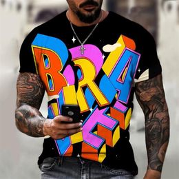 Men's T-Shirts Hip Hop Design Unique 3D Printing Art T-shirt Super Comfortable Round Neck Joint Humorous Funny Style 6XL245G