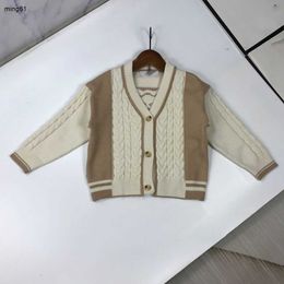 brand Cashmere money cardigan for kids Back Bear Knit Pattern baby sweater Size 90-150 CM designer girl and baby V-neck Knitted Jacket Oct10