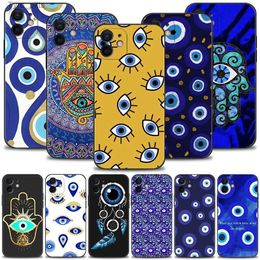 Cell Phone Cases Blue Nazar Boncuu Evil eye Phone Case For Apple iPhone 15 14 13 12 11 Pro Max XS Max XR X 7 8 Plus 13 12 Mini Cover ShellL2310/16