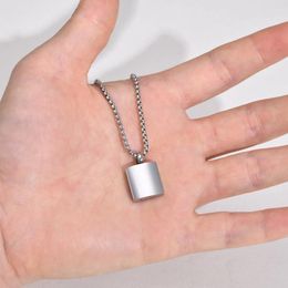 Pendant Necklaces Ashes Box Jewellery Pet Urn Cremation Memorial Stainless Steel Keepsake Openable Put In Holder Chain Necklace