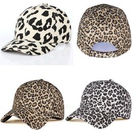 New Women Men Sports Hat Leopard Cheetah Print PanelStrapback Camp Hat Cap retro animal Baseball Cap Adjustable Travel Sport266M