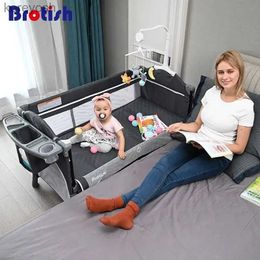 Bassinets Cradles Baby Bed Crib Portable Bassinet Bedside Cradle Play Game Bed Foldable Playpen Newborn Bed With Changing Table Toys Storage BagL231016