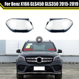 Car Front Headlamp Shell Lampshade Auto Lampcover For Mercedes-Benz X166 GLS450 GLS350 2015~2019 Headlight Cover Glass Lens Case